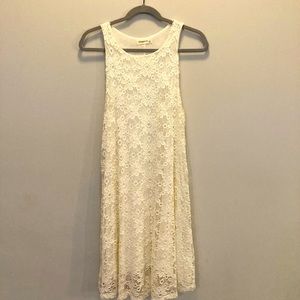 Cream dress, lace, flowy, large
